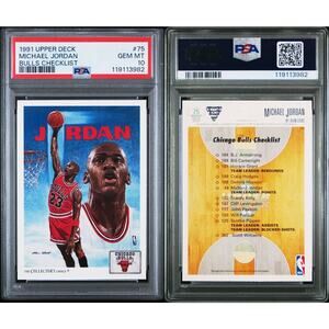 1991 Upper Deck Michael Jordan PSA 10 GEM MINT #75 Chicago Bulls Basketball